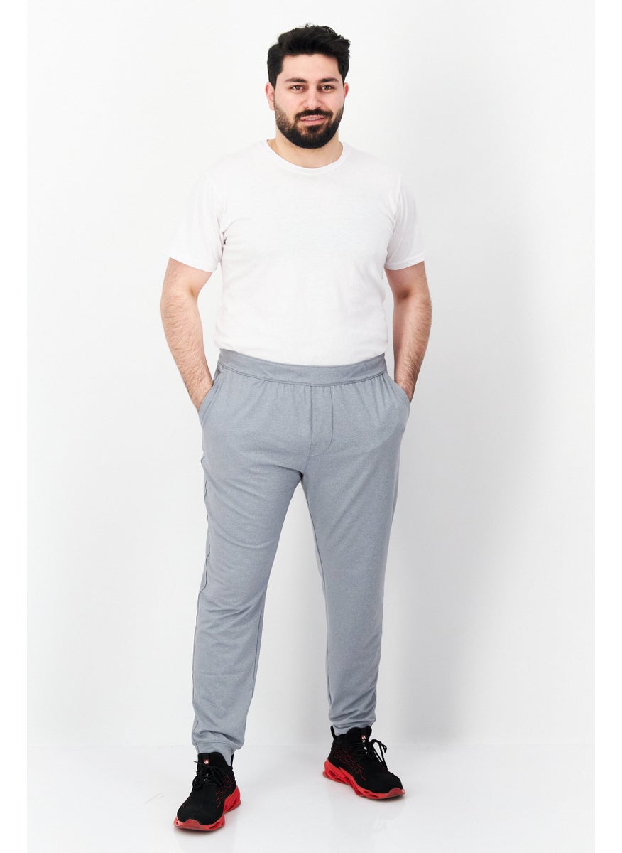 Fourlaps - Men Heather Pull On Sweatpants, Heather Grey - Image 1
