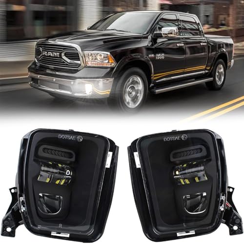 Atubeix Ram 1500 LED Fog Lights 2013-2018 New Version fog lamps for Dodge Ram 1500 2013 2014 2015 2016 2017 2018 Truck Bumper Lamps Driving Accessories 2 pcs (Black) - Image 1