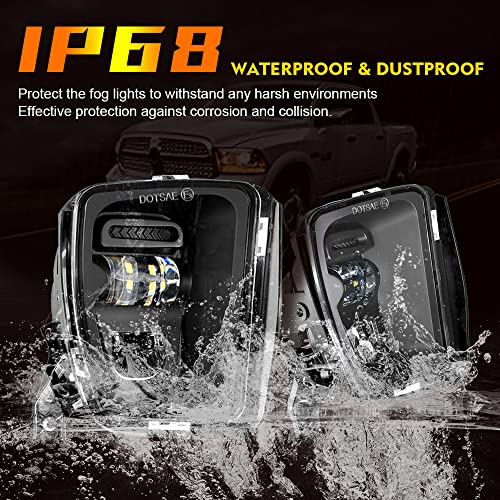 Atubeix Ram 1500 LED Fog Lights 2013-2018 New Version fog lamps for Dodge Ram 1500 2013 2014 2015 2016 2017 2018 Truck Bumper Lamps Driving Accessories 2 pcs (Black) - Image 3