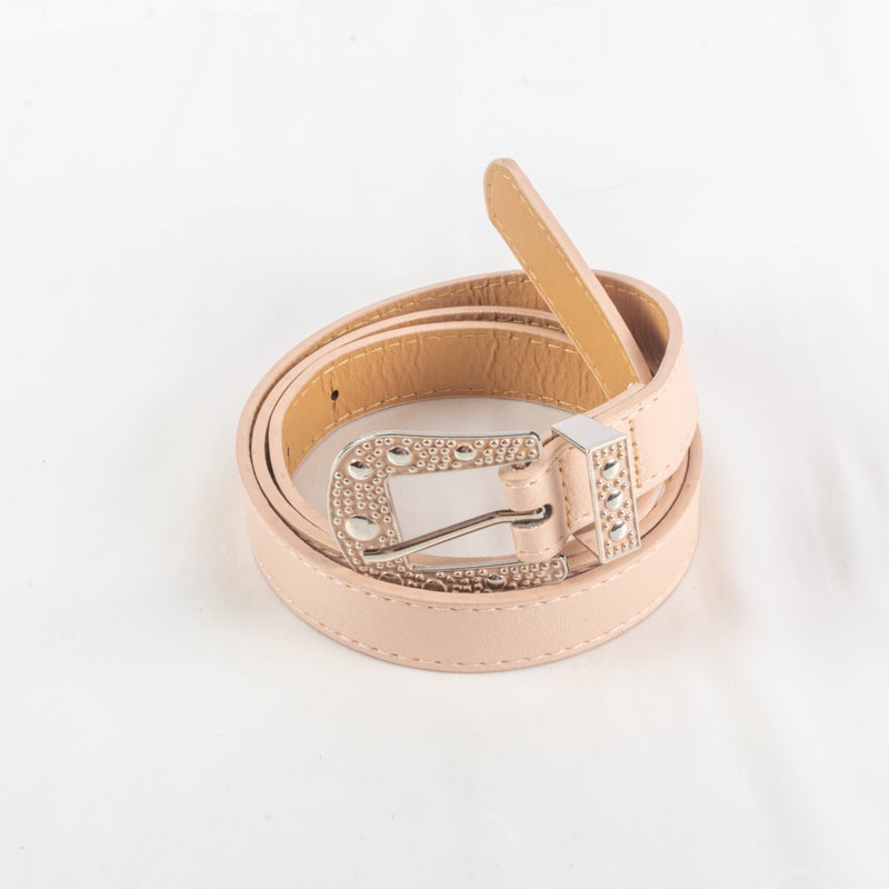 حزام وسط جلد بينك حريمي