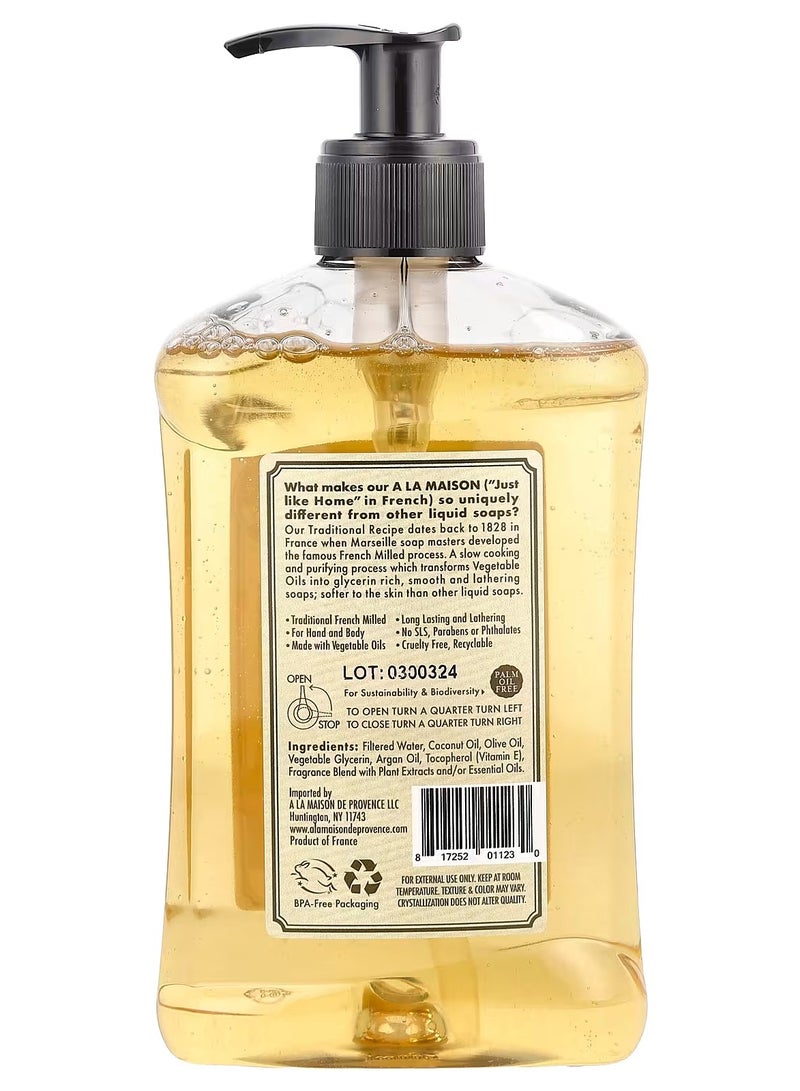 أ لا مايسون A La Maison de Provence، صابون سائل لليدين والجسم، برائحة اللوز الحلو، 16.9 أونصة سائلة (500 مل) - Image 2