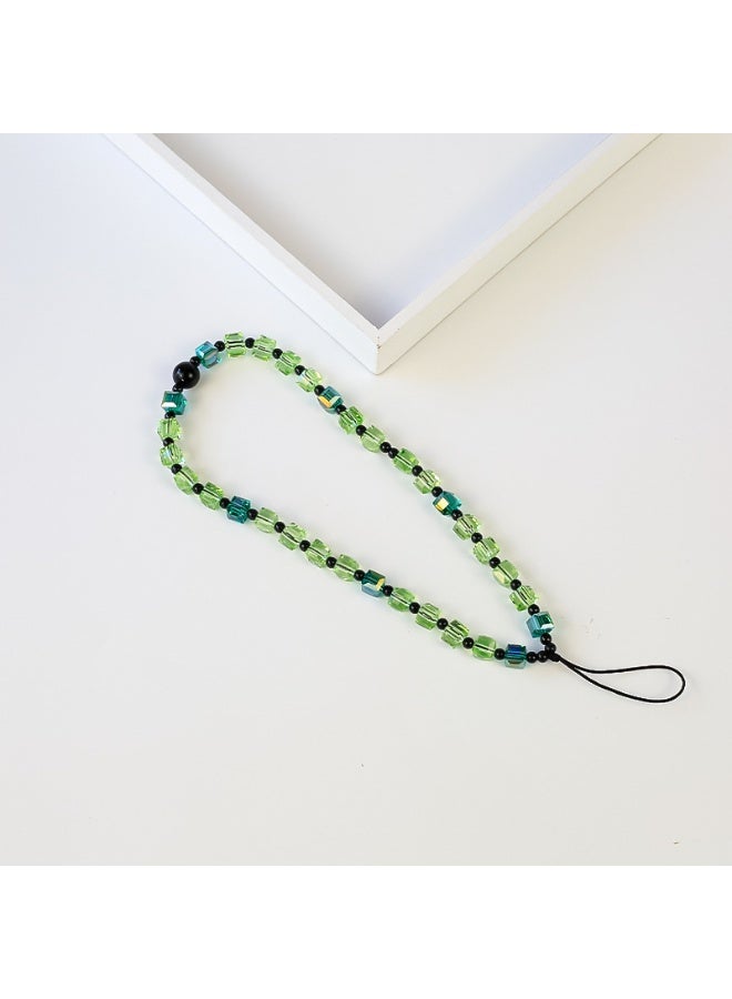 NIBEMINENT Phone Charm/ Chain Strap for Women Girls, Square Sugar Crystal Cell Phone Case Lanyard Wrist Strap - Image 1
