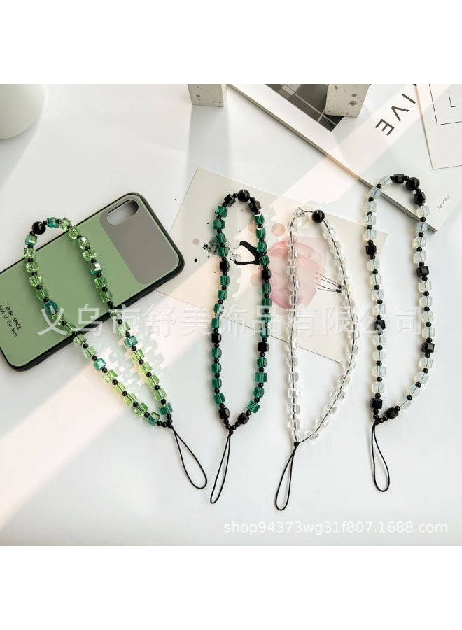 NIBEMINENT Phone Charm/ Chain Strap for Women Girls, Square Sugar Crystal Cell Phone Case Lanyard Wrist Strap - Image 2