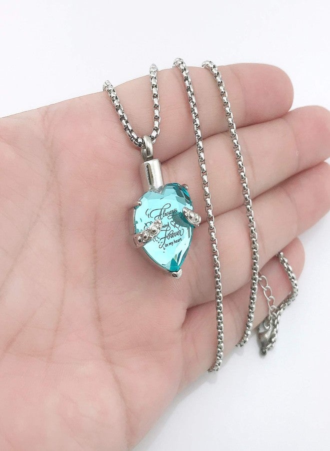 YOUFENG Birthstones Heart Cremation Pendant Urn Necklaces for Ashes Urns for Human Ashes Memorial Locket Keepsake Ashes Jewelry with Fill Kit - Image 4