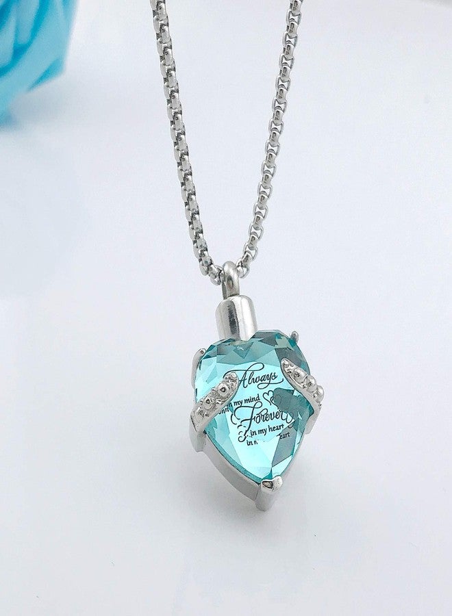 YOUFENG Birthstones Heart Cremation Pendant Urn Necklaces for Ashes Urns for Human Ashes Memorial Locket Keepsake Ashes Jewelry with Fill Kit - Image 5