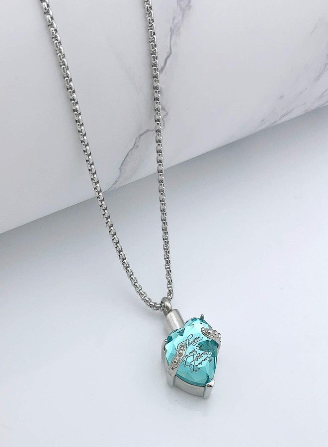 YOUFENG Birthstones Heart Cremation Pendant Urn Necklaces for Ashes Urns for Human Ashes Memorial Locket Keepsake Ashes Jewelry with Fill Kit - Image 2