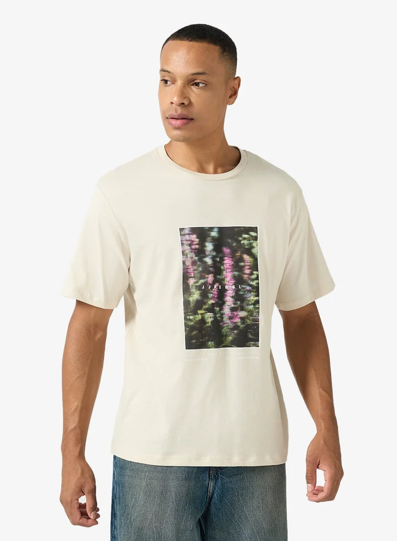 جاي جاي ريبل تيشيرت أساسي بياقة دائرية