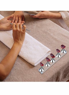 KASTWAVE 2 Sets Acrylic Nail Display Stand Nail Tip Practice Stand Magnetic Nail Practice Holder Fingernail DIY Nail Art Stand for False Nail Tip Manicure Tool DIY Display Stands (Gold and Silver)  - Image 4