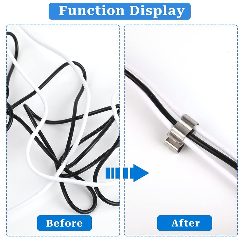 Sliverdew 50 Pcs Trailer Wire Clips,Metal Cable Clips Stainless Steel Clips Solar Panel Wire Clip Double Wire Clips Trailer Wire Clamps for PV Wiring Boat Cable, Boat Trailer 22.5 mm/ 0.89 Inch - Image 3
