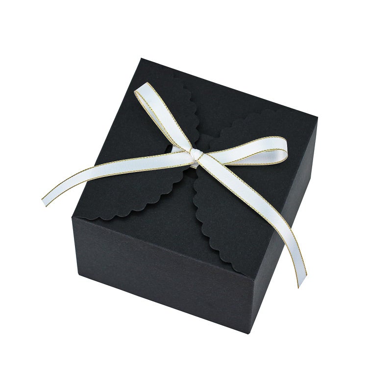 WEWILUCK Small Black Boxes for Gifts, 10 PCS Premium Gift Box with Ribbon for Thanksgiving, Anniversaries, Party, Birthday, Graduations, and More(4.75” x 4.75” x 3.53”) - Image 1