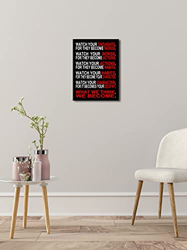 Pyradecor Watch Your Thoughts Motivational Classroom Poster Modern Canvas Prints Wall Art Paintings Ready to Hang for Office Living Room Home Decorations Stretched Pictures Artwork - Image 4
