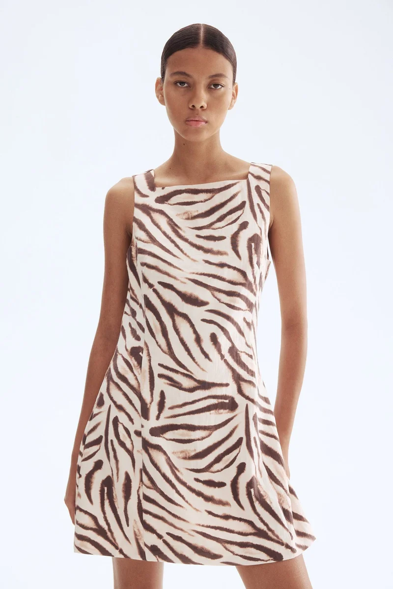 H&M Square-neck twill dress