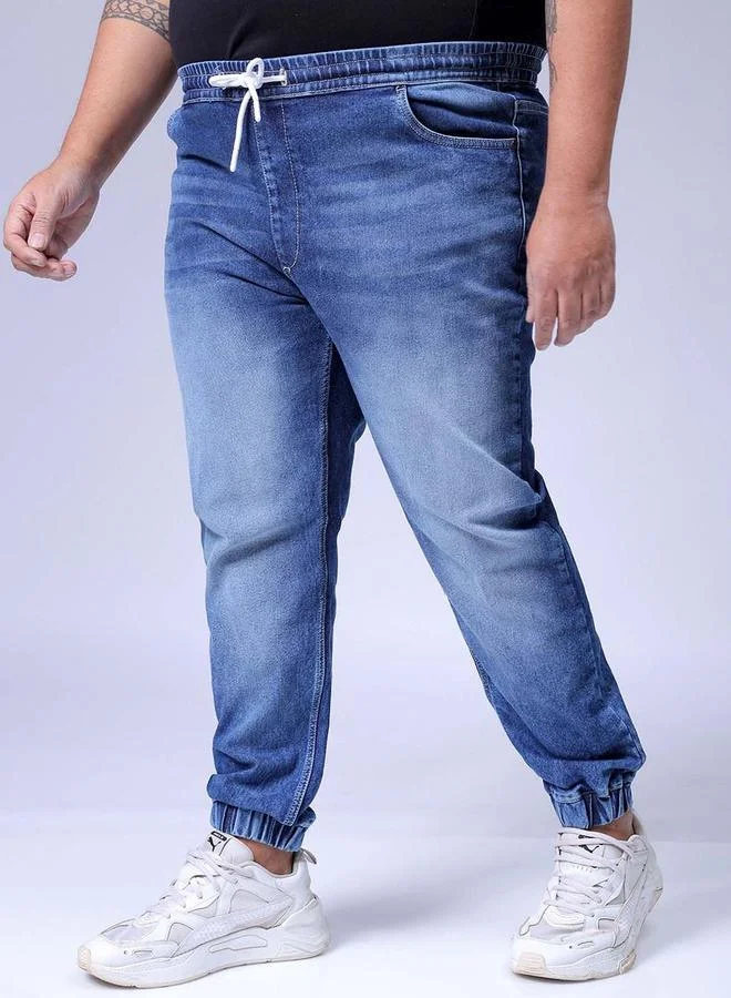 Take Two Blue Plus Size Men Faded Slim Fit Jeans By HardSoda for Men | Best Price UAE