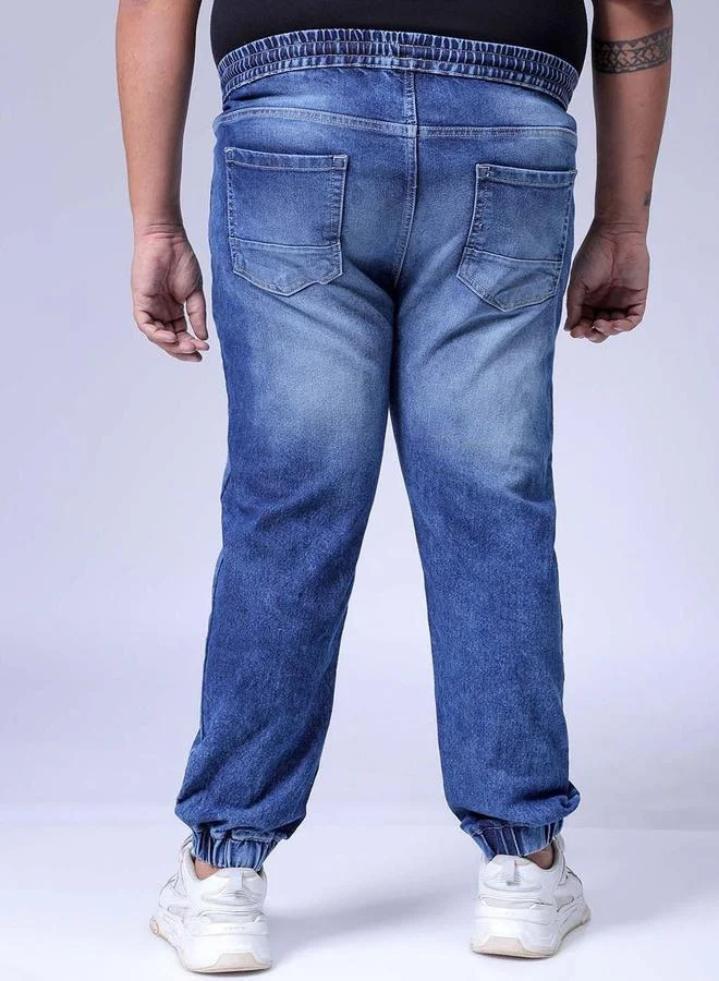 Take Two Blue Plus Size Men Faded Slim Fit Jeans By HardSoda for Men | Best Price UAE