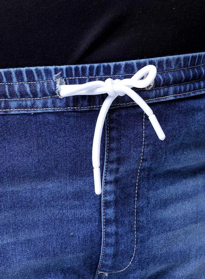 Take Two Blue Plus Size Men Faded Slim Fit Jeans By HardSoda for Men | Best Price UAE