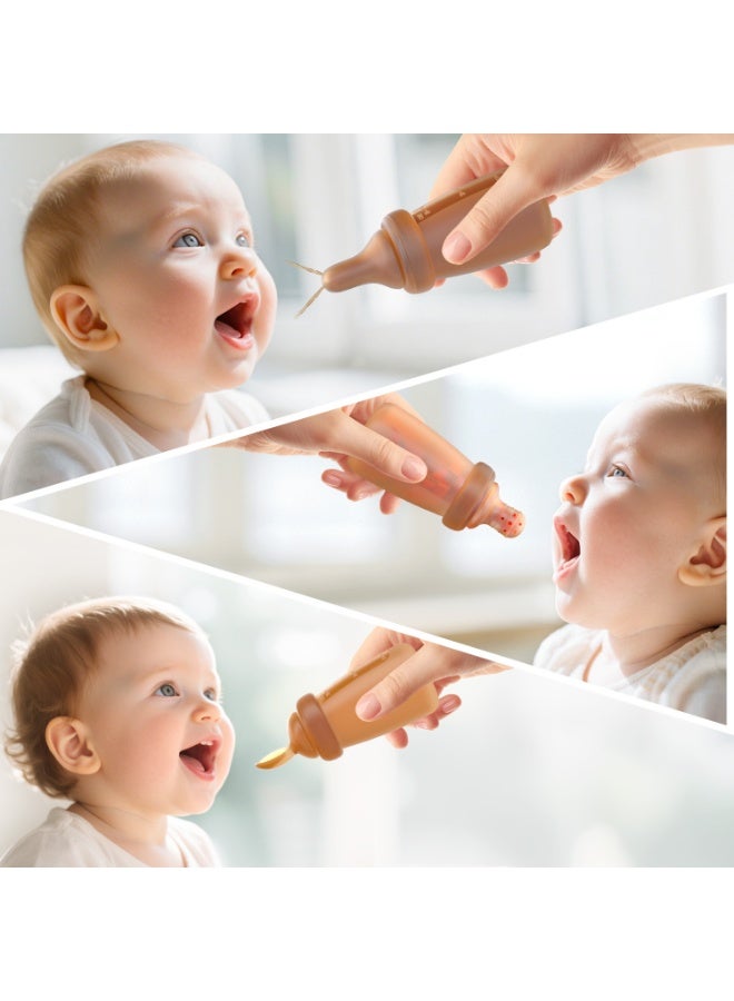 3-In-1 Baby Food Feeder, Rice Cereal Feeding Bottles, Silicone Baby Feeding Spoon，Squeeze-Type Feeding Spoon - Image 3