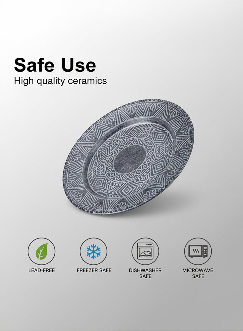 Edessa Ceramic Ginko 20Cm Dessert Plate, Dark Grey (Set of 1) - Image 4