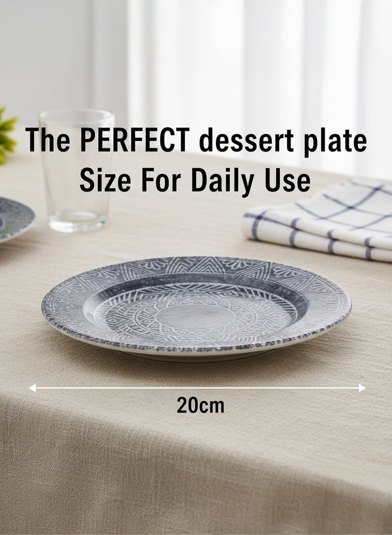 Edessa Ceramic Ginko 20Cm Dessert Plate, Dark Grey (Set of 1) - Image 2