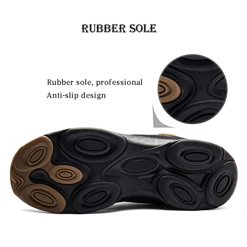 UPSOLO Mens Backpacking Boots Ankle Snow Booties Winter Trekking Hiker Anti-Slip Hiking Shoes Anti-Slip Fully Fur Casual Walking Lightweight Sneakers(6118 Blue 45) - Image 4