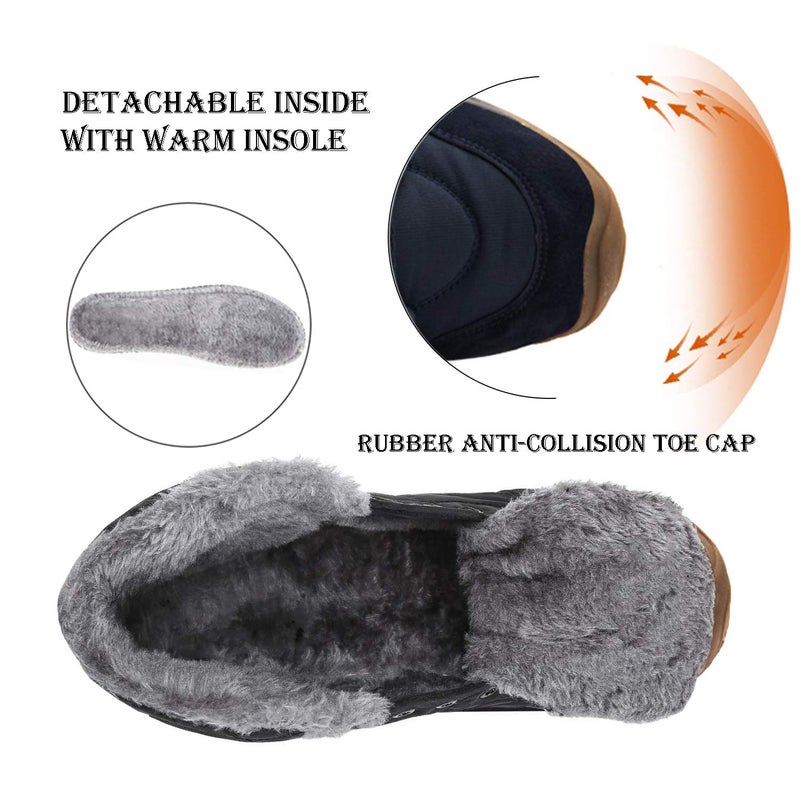 UPSOLO Mens Backpacking Boots Ankle Snow Booties Winter Trekking Hiker Anti-Slip Hiking Shoes Anti-Slip Fully Fur Casual Walking Lightweight Sneakers(6118 Blue 45) - Image 3