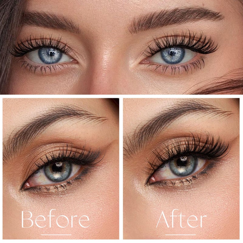 Geeneiya Medium Lash Clusters Short Wispy C Curl Eyelash Clusters 12-16MM Individual Eyelashes Natural Cluster Eyelash Extensions Natural Looking Cluster Lashes by Geeneiya (C Curl,12-14-16) - Image 4