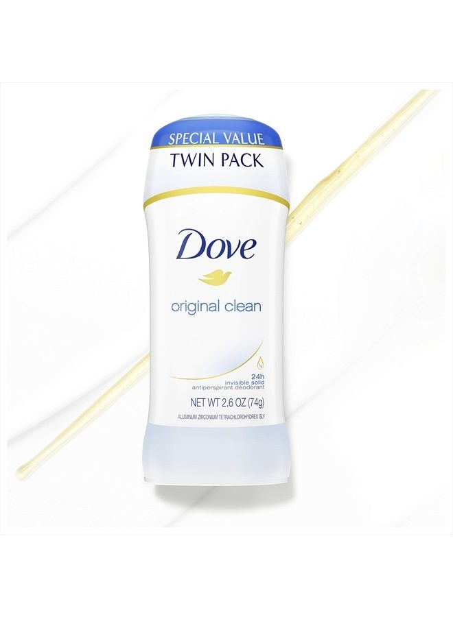 Dove Antiperspirant Deodorant 24-hour Sweat Protection Original Clean Deodorant for Women 2.6 oz, 2 Count - Image 2