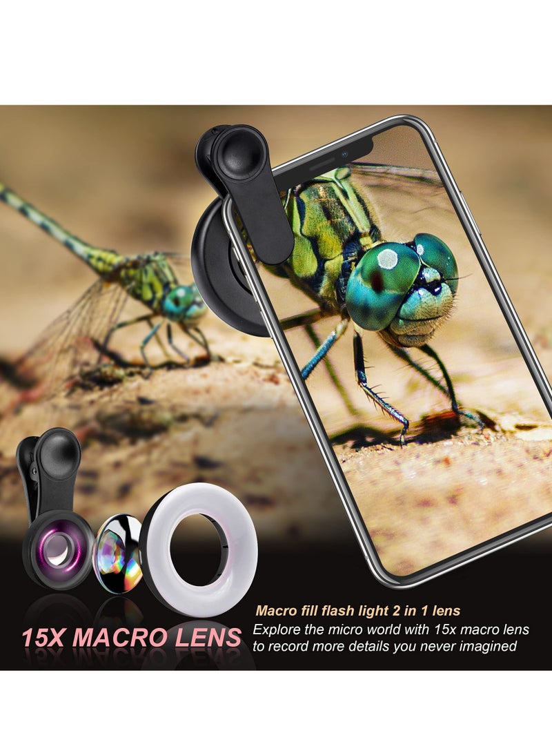 Zikra Portable Rechargeable Phone Lens Macro Light Mini Clip Ring Light Lens for iPhone/Android - Image 2