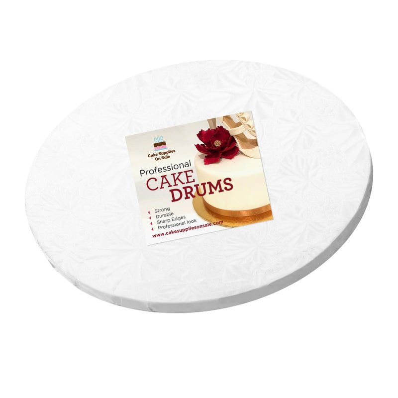 Cake S.O.S 14 inch White Round Sturdy Cake Board Drums for Displaying Cakes 12 inch Thick 1Pack