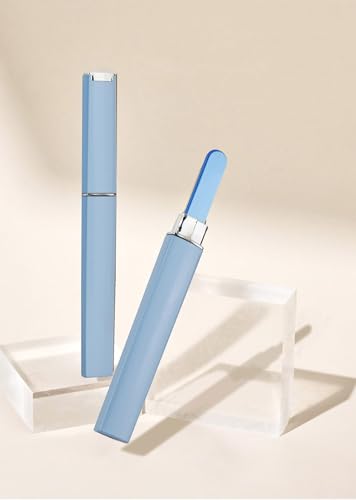 Aoshang 3 Pack Glass Nail File, Crystal Double Sided Etched Filing Surface Finger Nail Files for Professional Manicure/Pedicure Care with Case （Blue，Sliver，Pink） - Image 3