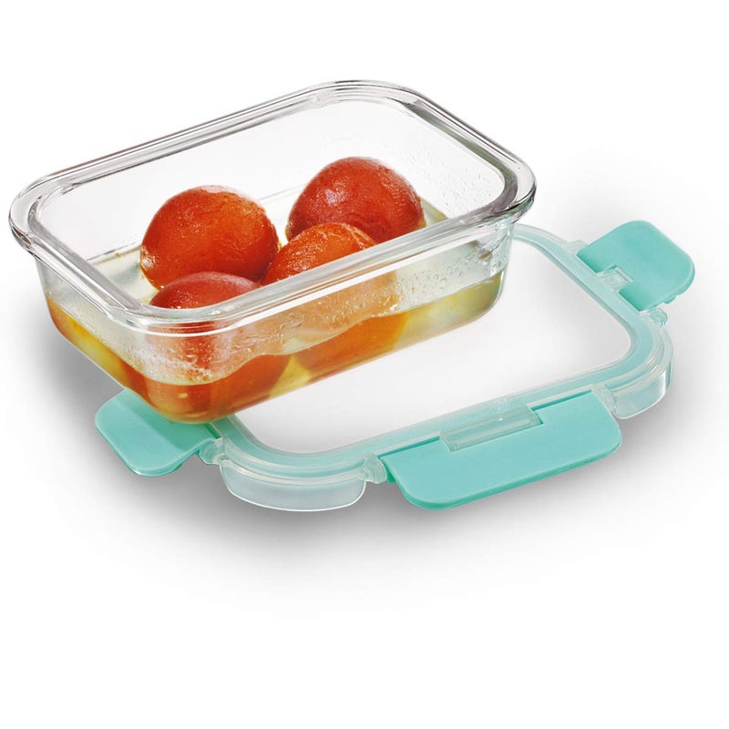 Allo Allo Foodsafe Glass Containers With Lids, Lunch Boxes For Office, Microwave Safe Containers, Borosilicate Meal Prep Glass Food Storage Containers For Kitchen, Set Of 3, 370Ml, Transparent  - Image 2