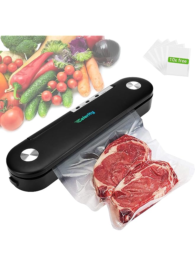 Celerity Vacuum Sealer Machine Along 10 Vacuum Sealing Bags | Upgraded Multi Mode Compact Air Food Sealers | Strong Suction Pump For Longer Preservation | Home Kitchen Storage Saver - Image 1