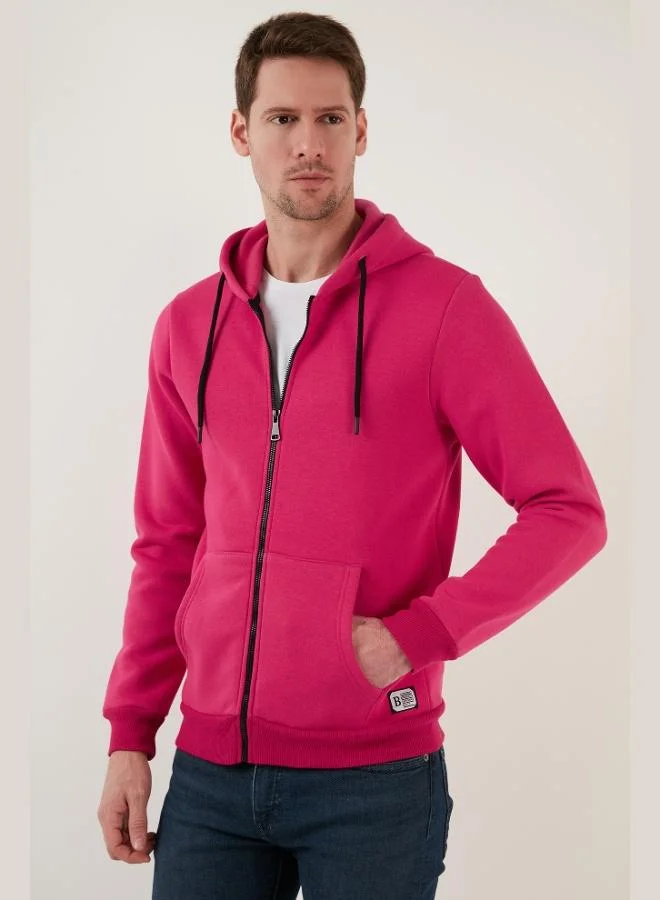 Buratti Regular Fit Hooded Zip-Up, Fleece-Lined, Soft Brushed Winter Sweatshirt for Men 5905340