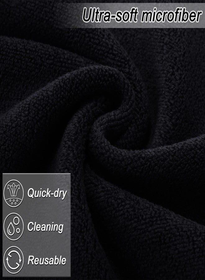 TURSTIN 24 Pack Makeup Remover Towels 13x13 Inch Microfiber Face Towels Reusable Makeup Wash Cloth Facial Cleansing Makeup Towels for Women Skin Care, Black - Image 4