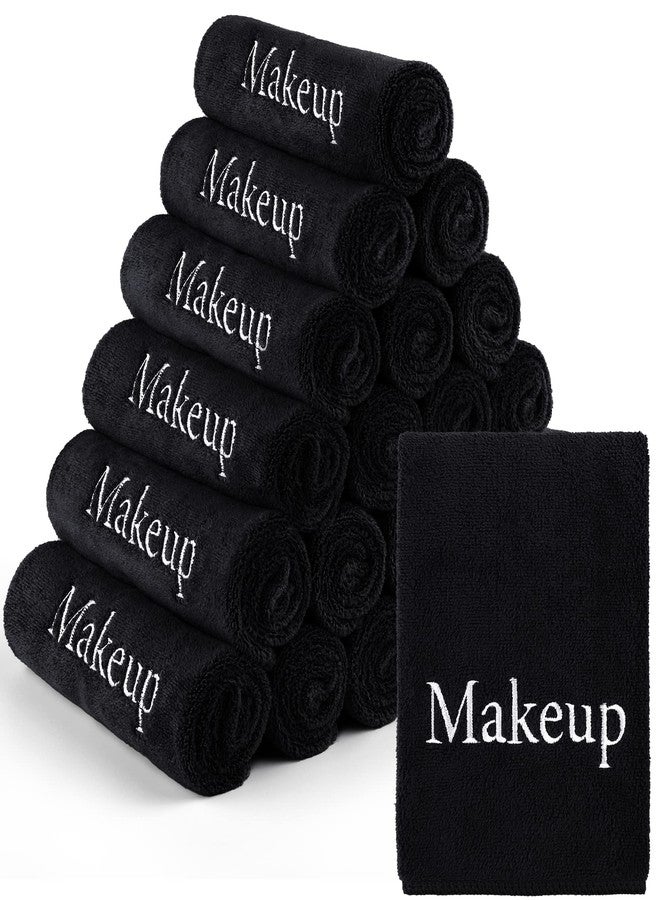 TURSTIN 24 Pack Makeup Remover Towels 13x13 Inch Microfiber Face Towels Reusable Makeup Wash Cloth Facial Cleansing Makeup Towels for Women Skin Care, Black - Image 5