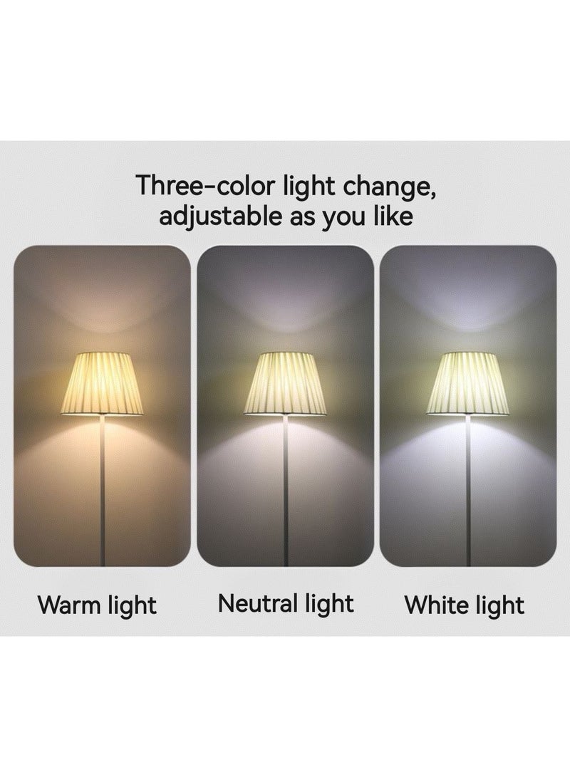 Kawkab Living Room and Bedroom Floor Lamp, Wrought Iron Floor Lamp with Pleated Shade - 3 Color Temperature LED Floor Lamp with Push-Button Switch, Includes LED Bulb, 145cm Floor Reading Lamp, Suitable for Living Room, Bedroom, Office Corner, Dormitory, Children's Room, or Office Reading Light, Includes Remote Control - Image 3