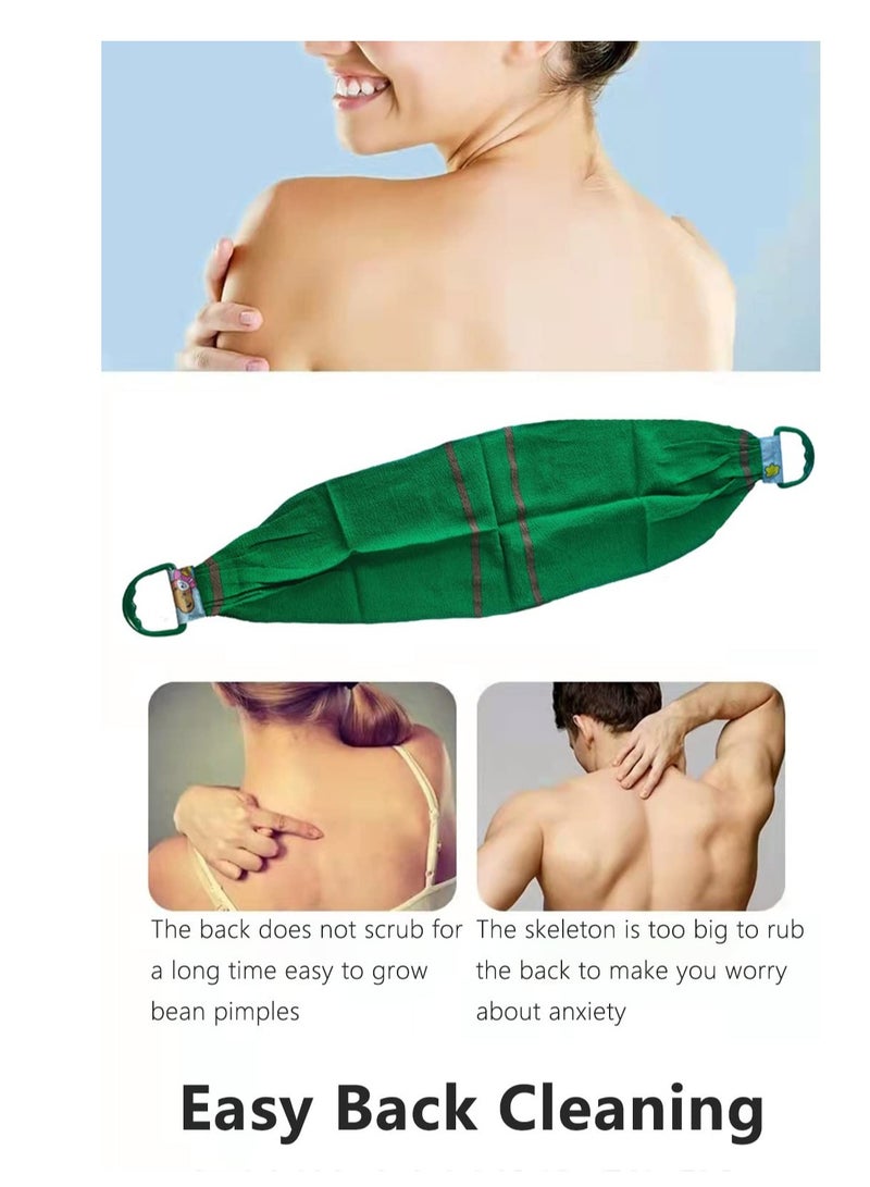 Body Back Scrubber Towel for Shower Bath Wash Scrub Cloth Washcloth Washer for Men Women Exfoliation Body Scrubbing Brush Exfoliator 500D (Green) - Image 2