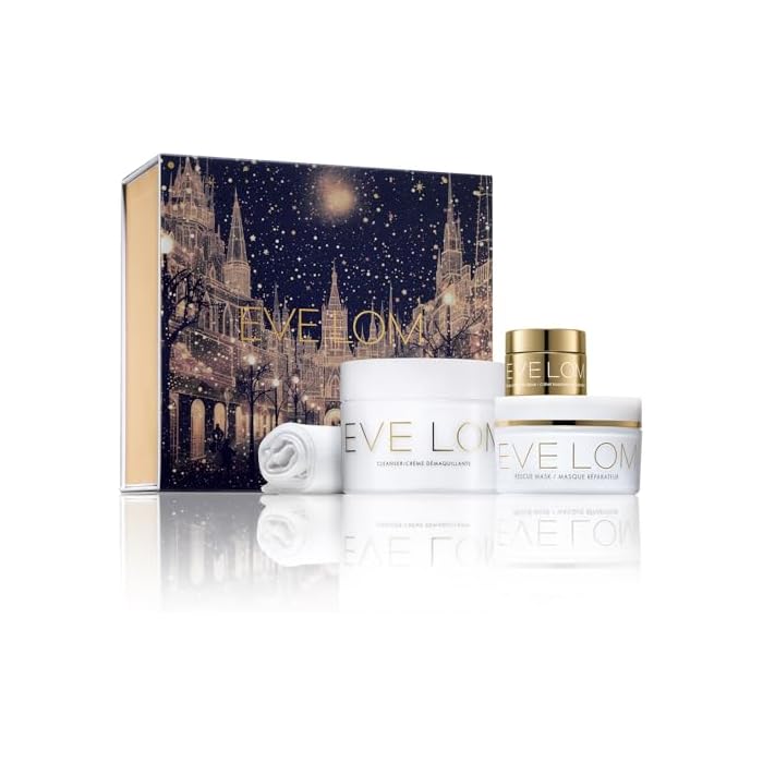 EVE LOM Restorative Beauty Holiday Set – Cleanser, Rescue Mask, Cream & Muslin Cloth