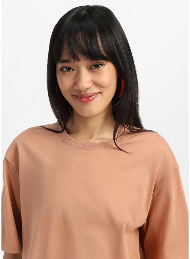 Juneberry Juneberry Pure Cotton Over-size  CORK T-Shirt For Women