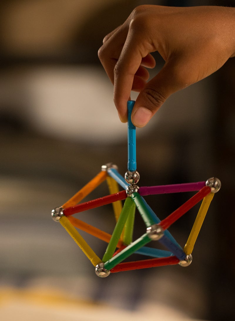 Geomag Glow Color 64pcs Magnetic Building Construction Toys, Building Set, STEM & Educational Magnet Toys, Made in Switzerland, 100% Recycled Plastic, Open Ended Toys, Construction Toys, 3yr+ - Image 2