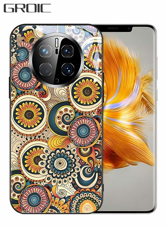 GROIC Compatible with Huawei Mate 50 Pro Phone Case,Vintage Design Full Body Protective Scratch-Resistant Cover,Shockproof Anti-Scratch Glass Case for Mate 50 Pro 6.74'' - Image 1