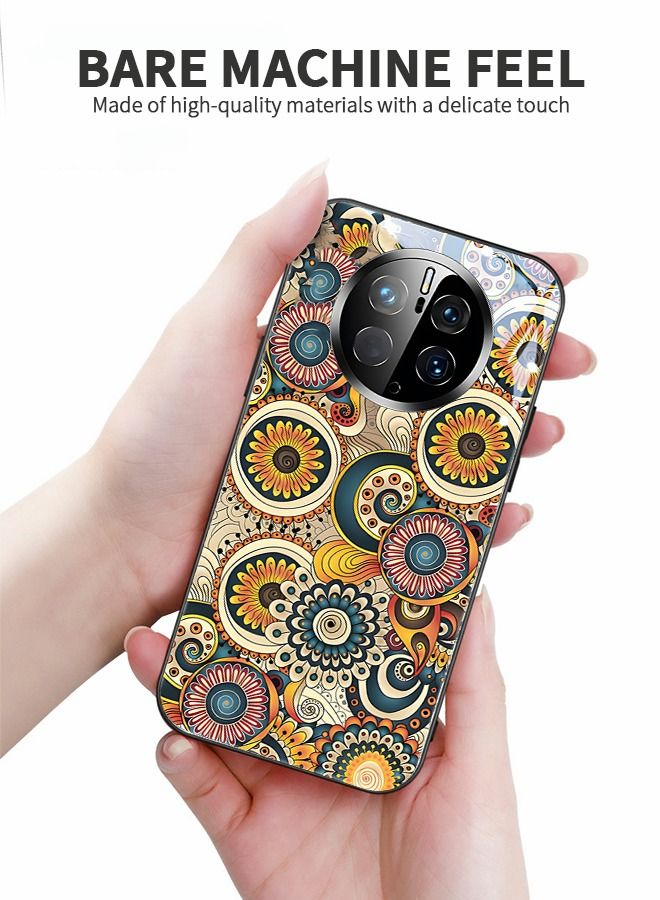 GROIC Compatible with Huawei Mate 50 Pro Phone Case,Vintage Design Full Body Protective Scratch-Resistant Cover,Shockproof Anti-Scratch Glass Case for Mate 50 Pro 6.74'' - Image 3