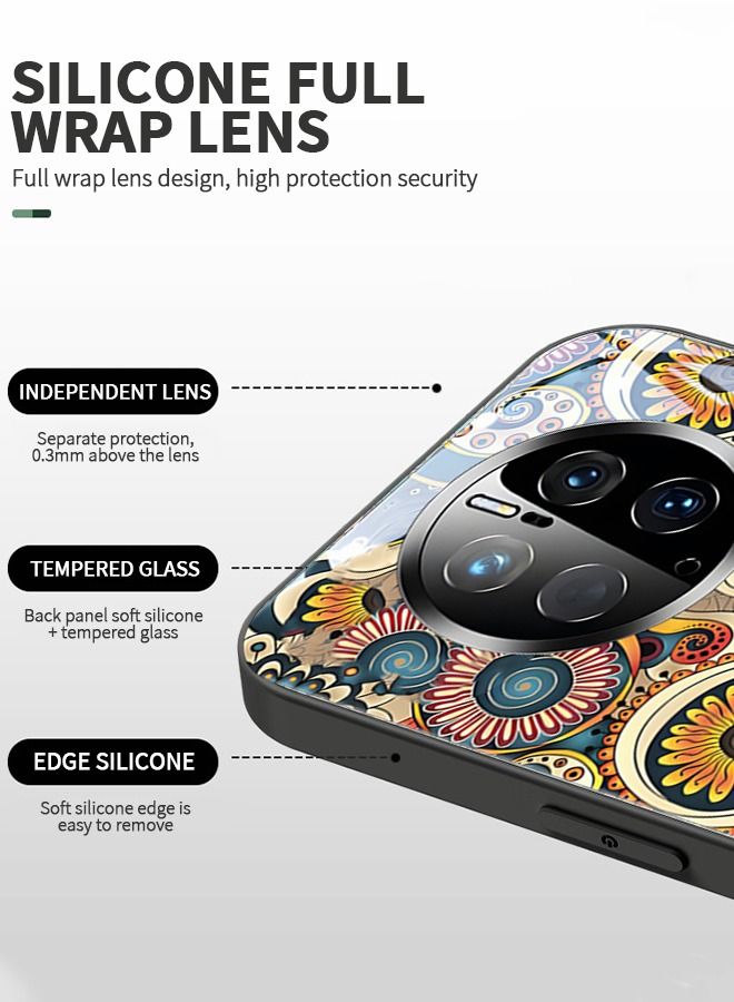 GROIC Compatible with Huawei Mate 50 Pro Phone Case,Vintage Design Full Body Protective Scratch-Resistant Cover,Shockproof Anti-Scratch Glass Case for Mate 50 Pro 6.74'' - Image 5