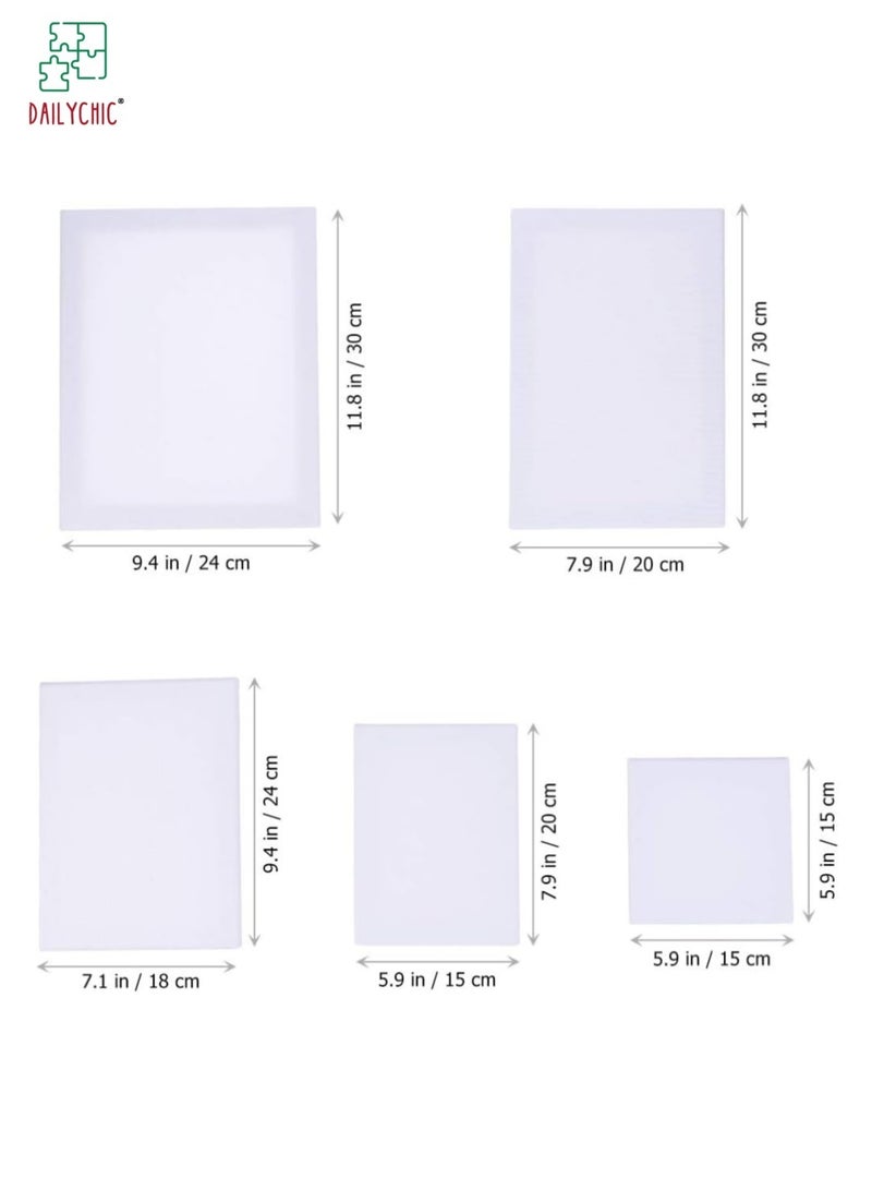 دايلي شيك 10 قطع قماش أبيض ممتد فارغ، لوحات فنية خشبية لرسم DIY - Image 2