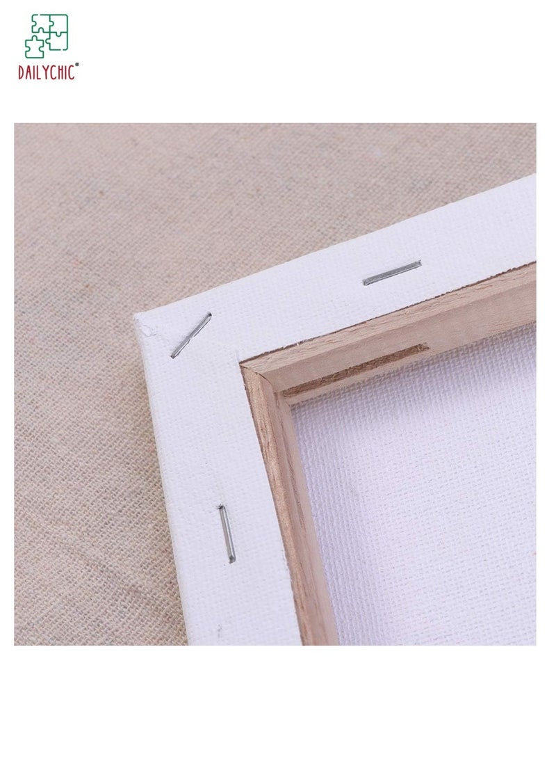 دايلي شيك 10 قطع قماش أبيض ممتد فارغ، لوحات فنية خشبية لرسم DIY - Image 4