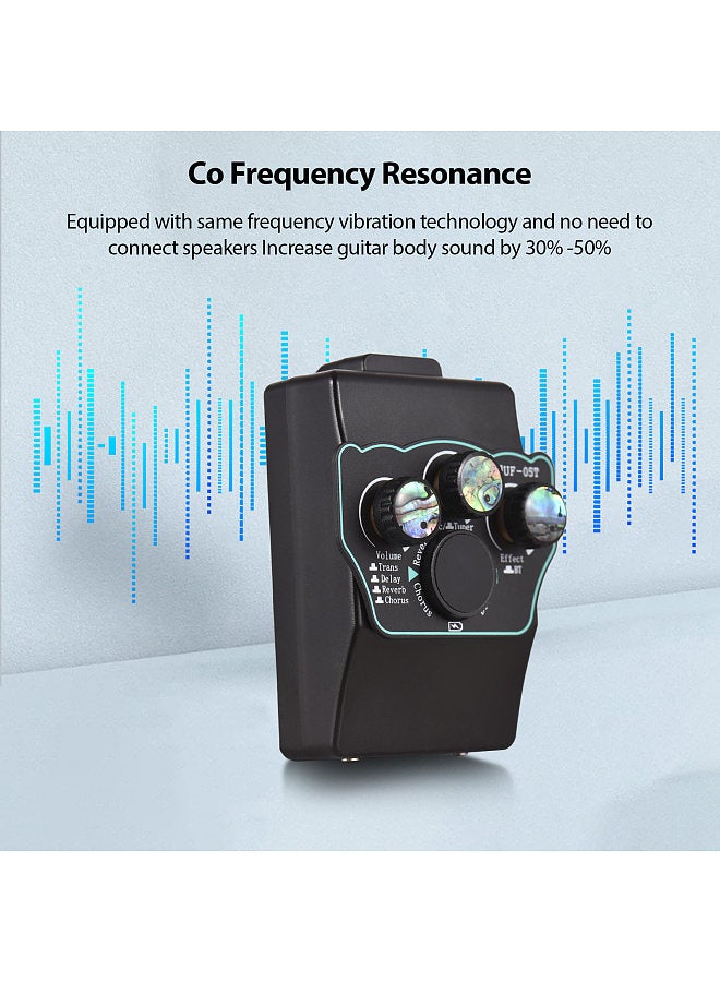 Generic Guitar Pickup Classical Guitar Pickup Vibration Pickup BT Accompaniment Resonance Pickup 3-band EQ Equalizer Acoustic Wooden Guitar Instrument Accessories  - Image 4