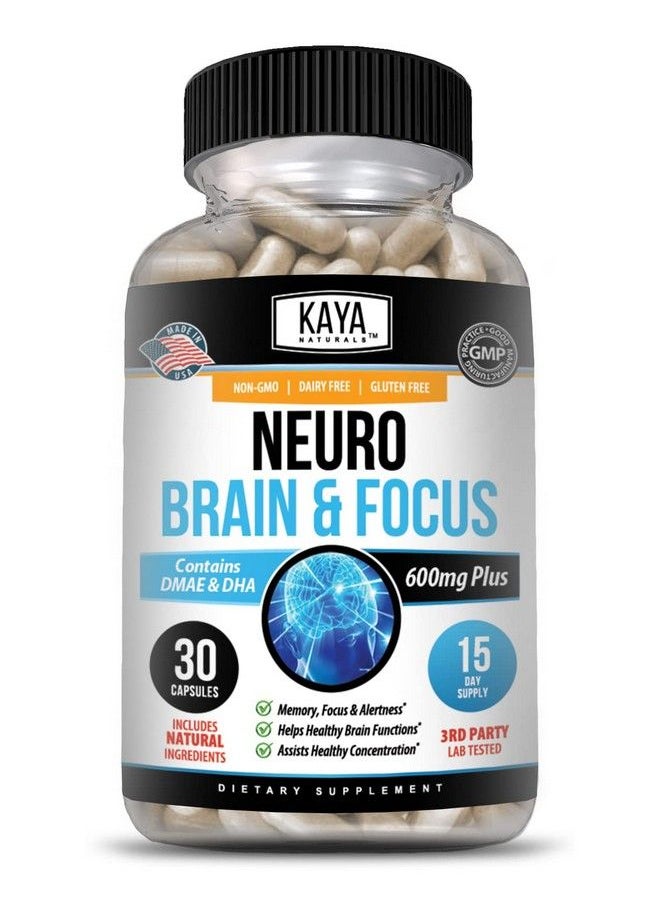 Kaya Naturals - Neuro Brain & Focus Supplement Neurofactor & B Vitamins Nootropic Brain Support For Memory Focus & Concentration & Learning Accuracy Cognitive Function 30 Count - Image 1