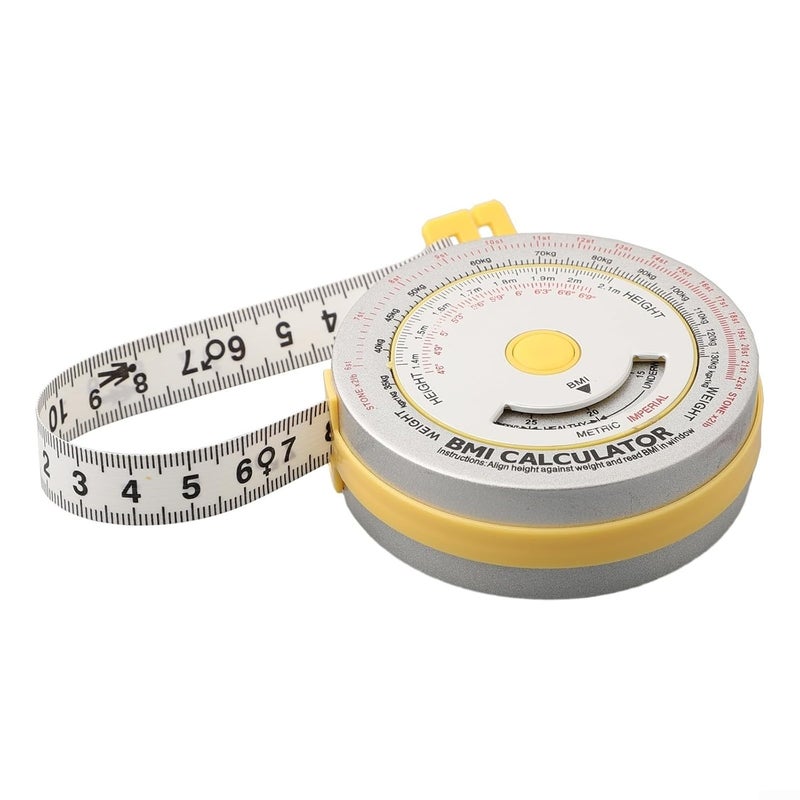 Yellow Retractable Tape Measure 150cm For BMI And Personal Health Tracking - Image 3