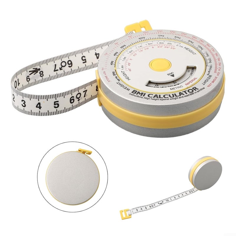 Yellow Retractable Tape Measure 150cm For BMI And Personal Health Tracking - Image 2