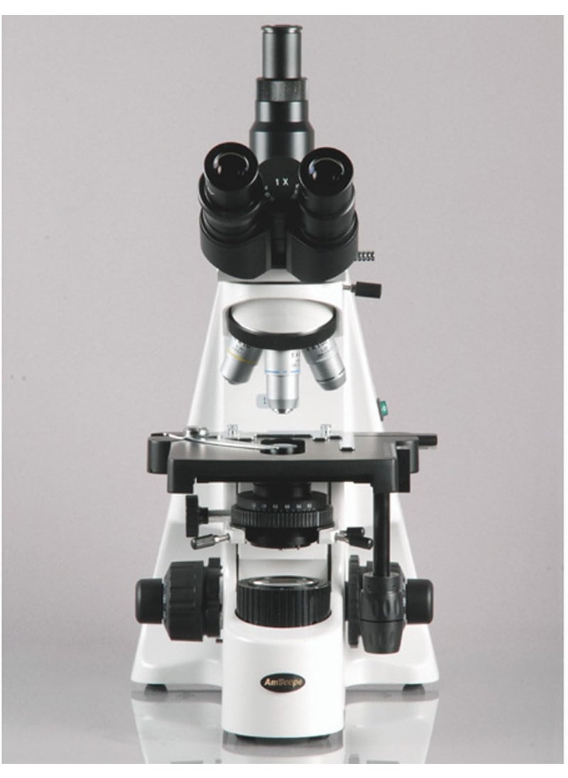 AmScope AmScope T690BPL Trinocular Compound Microscope 40X2000X Magnification WH10x and WH20x SuperWidefield Eyepieces Infinity Plan Achromatic Objectives Brightfield Kohler Condenser DoubleLayer Mechanical Stage  - Image 2