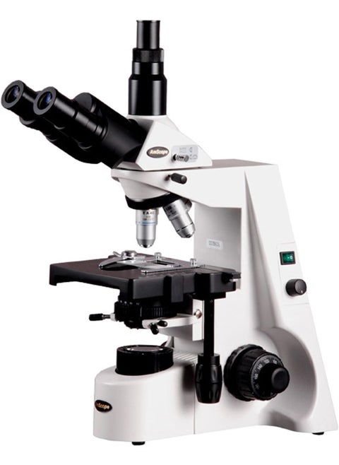 AmScope T690BPL Trinocular Compound Microscope 40X2000X Magnification WH10x and WH20x SuperWidefield Eyepieces Infinity Plan Achromatic Objectives Brightfield Kohler Condenser DoubleLayer Mechanical Stage